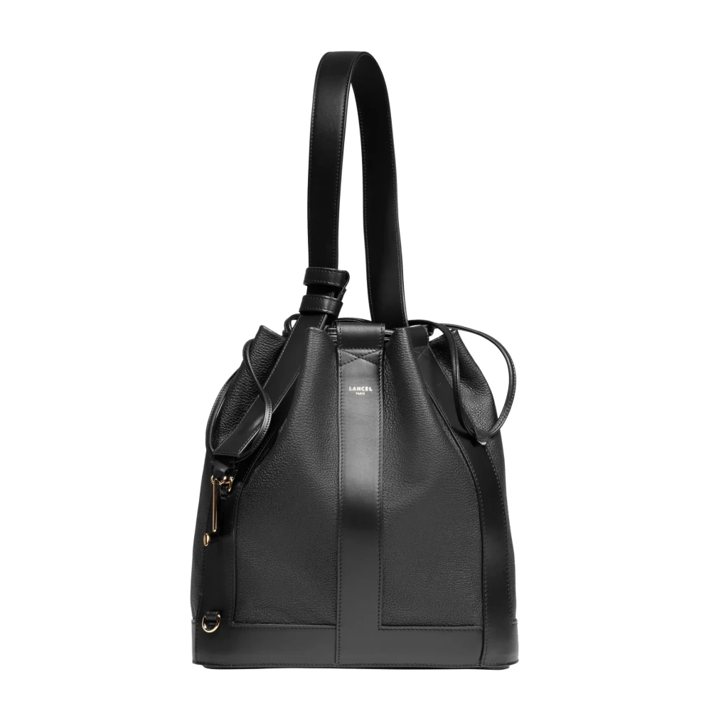 Lancel Vrouw Zwart Tassen Dames, One Size, Leer, Geometrische Elegantie Handtas Elles Collectie