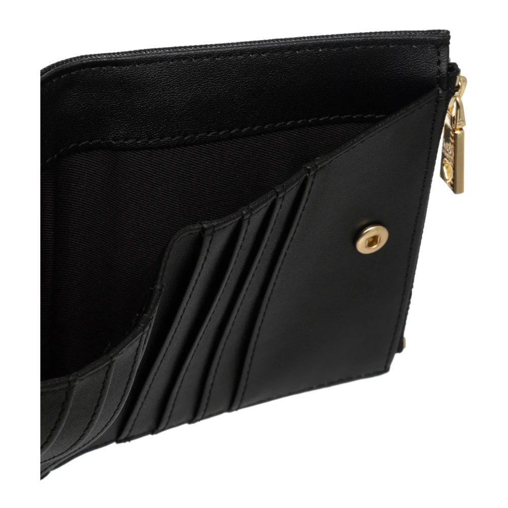 Love Moschino Stijlvolle Snap Portemonnee met Logo Detail Black Dames