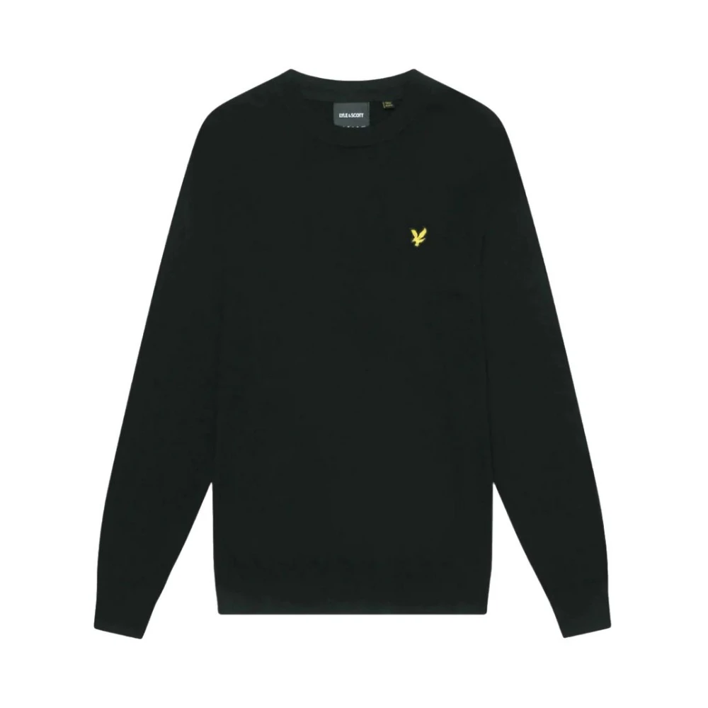 Lyle & Scott Unisex Black Merino Cotton Round-Neck Sweater - Image 4