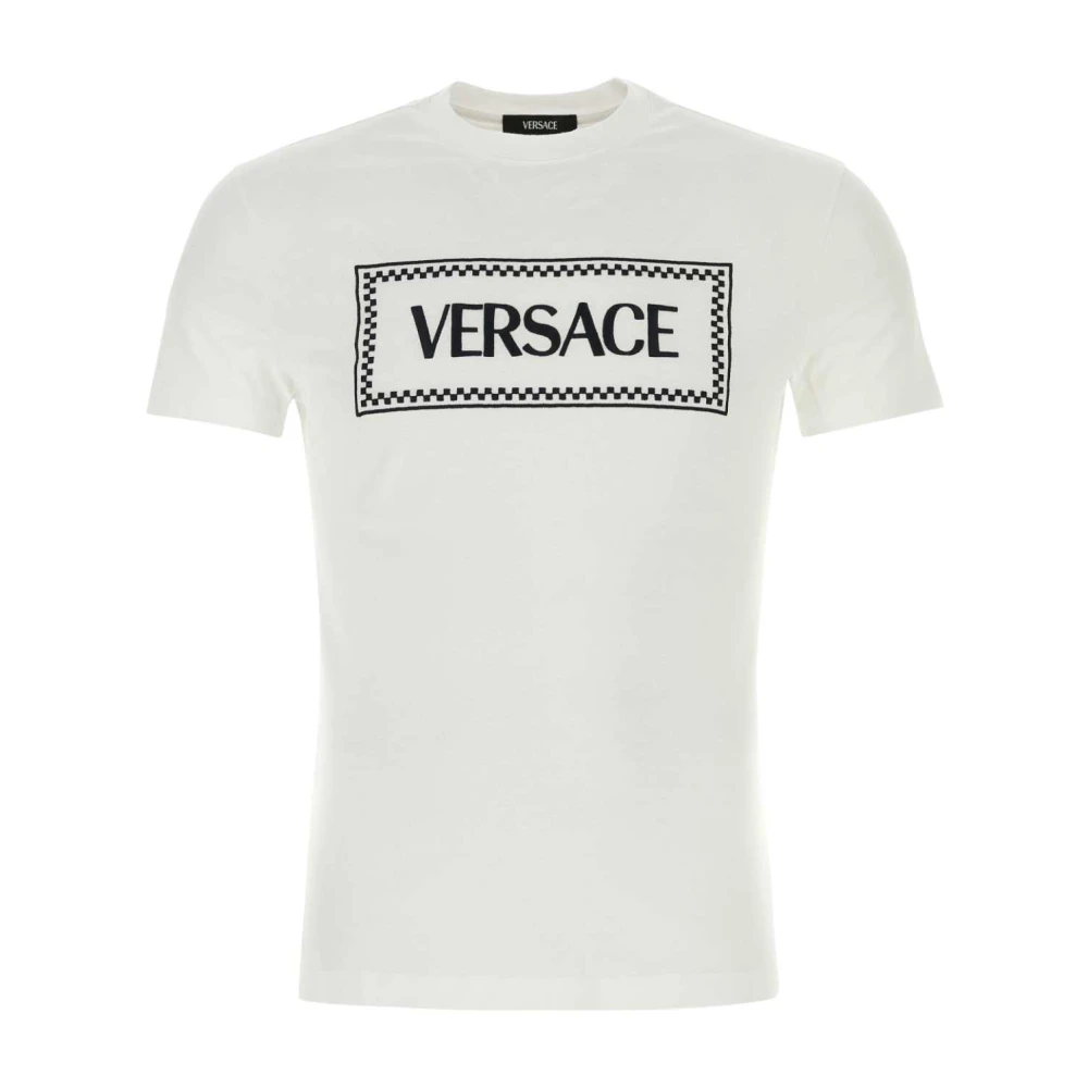 Versace Witte katoenen T-shirt White Heren