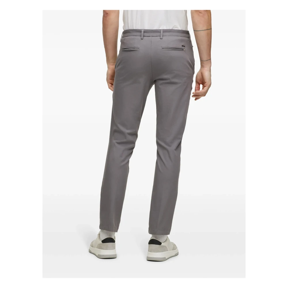 Hugo Boss Slim Fit Katoen Stretch Broek Gray Heren