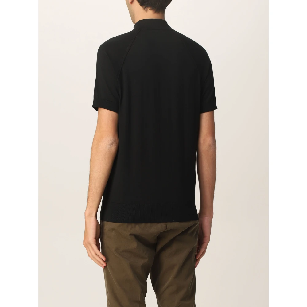 Paolo Pecora Gebreide Polo Black Heren