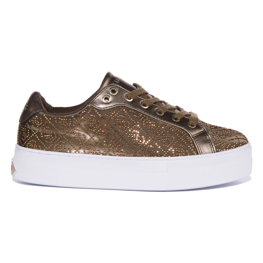 Guess Women's Green Rhinestone 4G Trainers