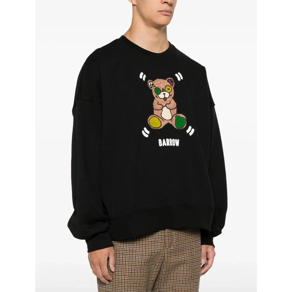 Barrow Logo Print Sweater Ronde Hals Lange Mouw Black Heren