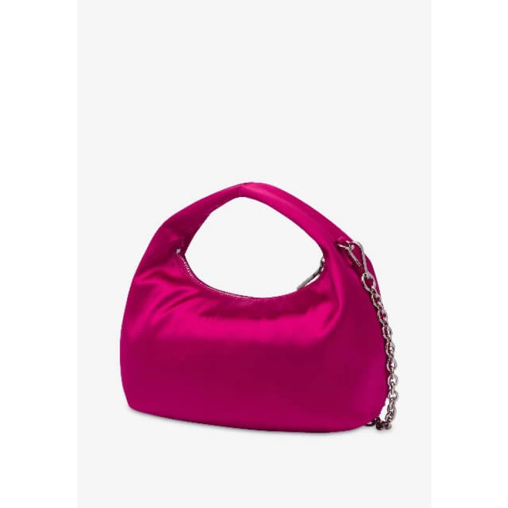 Love Moschino Fuchsia Hobo Tas met Strass Decoratie Pink Dames