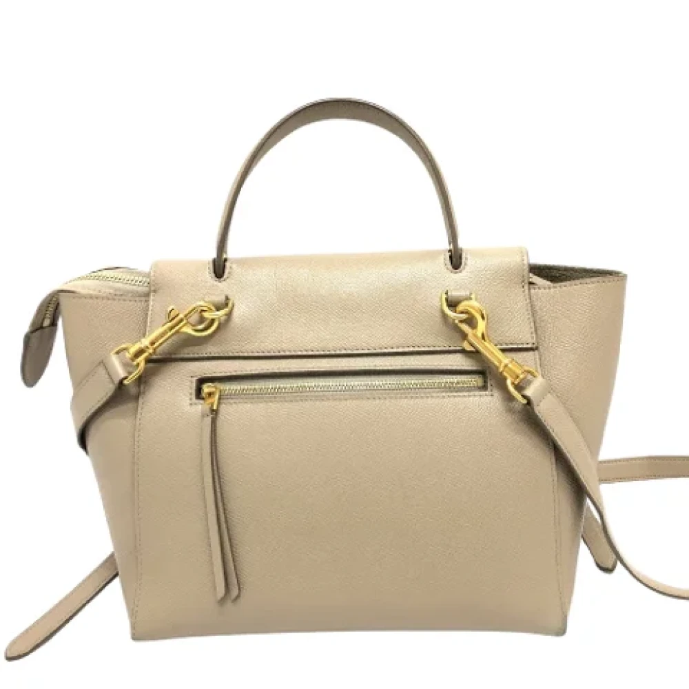 Celine Vintage Pre-owned Leather celine-bags Beige Dames