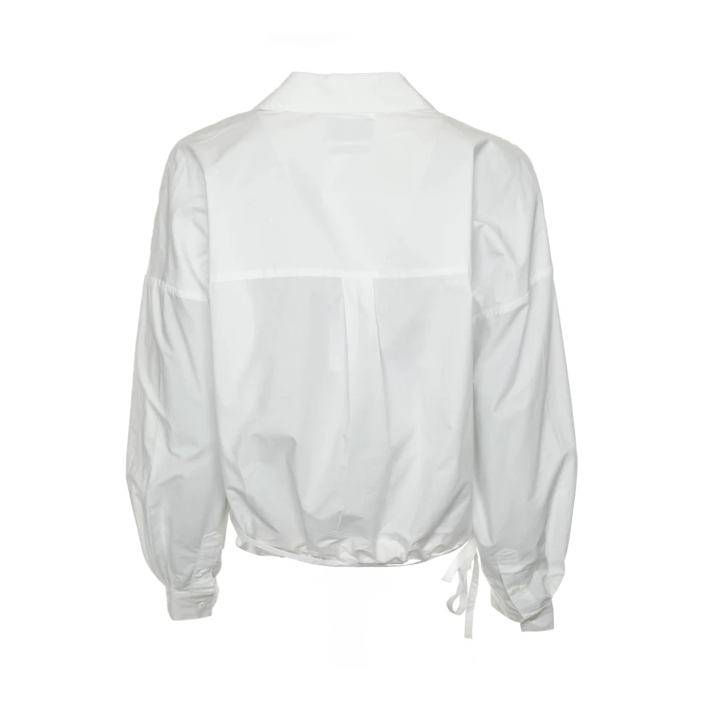 Essentiel Antwerp Wikkelblouse met V-hals en puntkraag White Dames