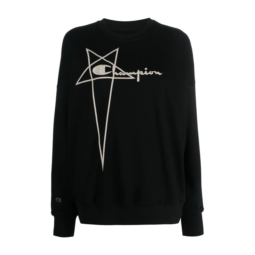 Rick Owens Black Logo Sweatshirt Black Dames