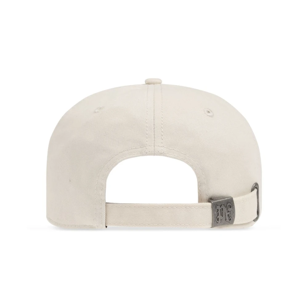 Palm Angels Beige Geborduurd Logo Gebogen Top Hoed Beige Dames