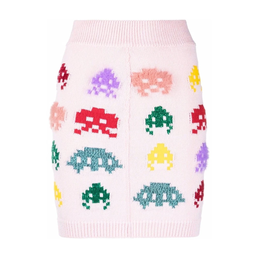 Stella Mccartney Gamer Gebreide Rok met Gaming Symbolen Pink Dames
