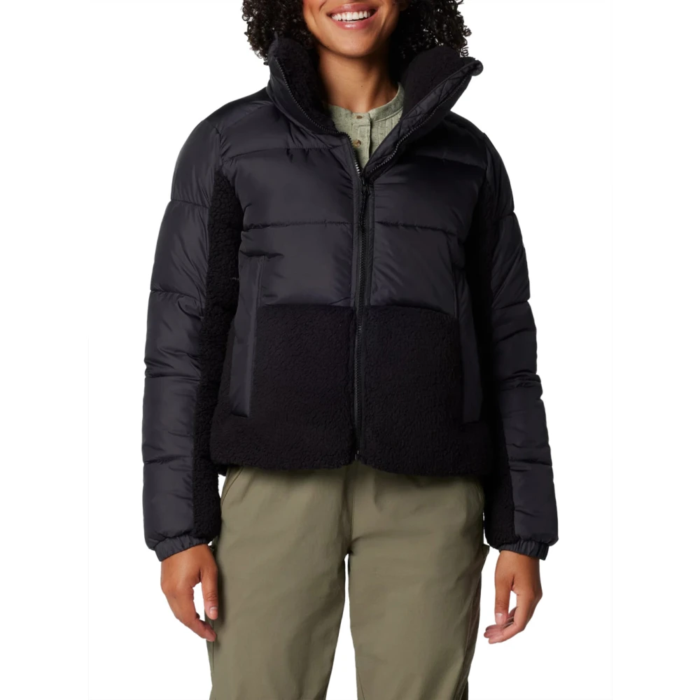 Columbia Zwarte Sherpa Hybride Winterjas Black Dames