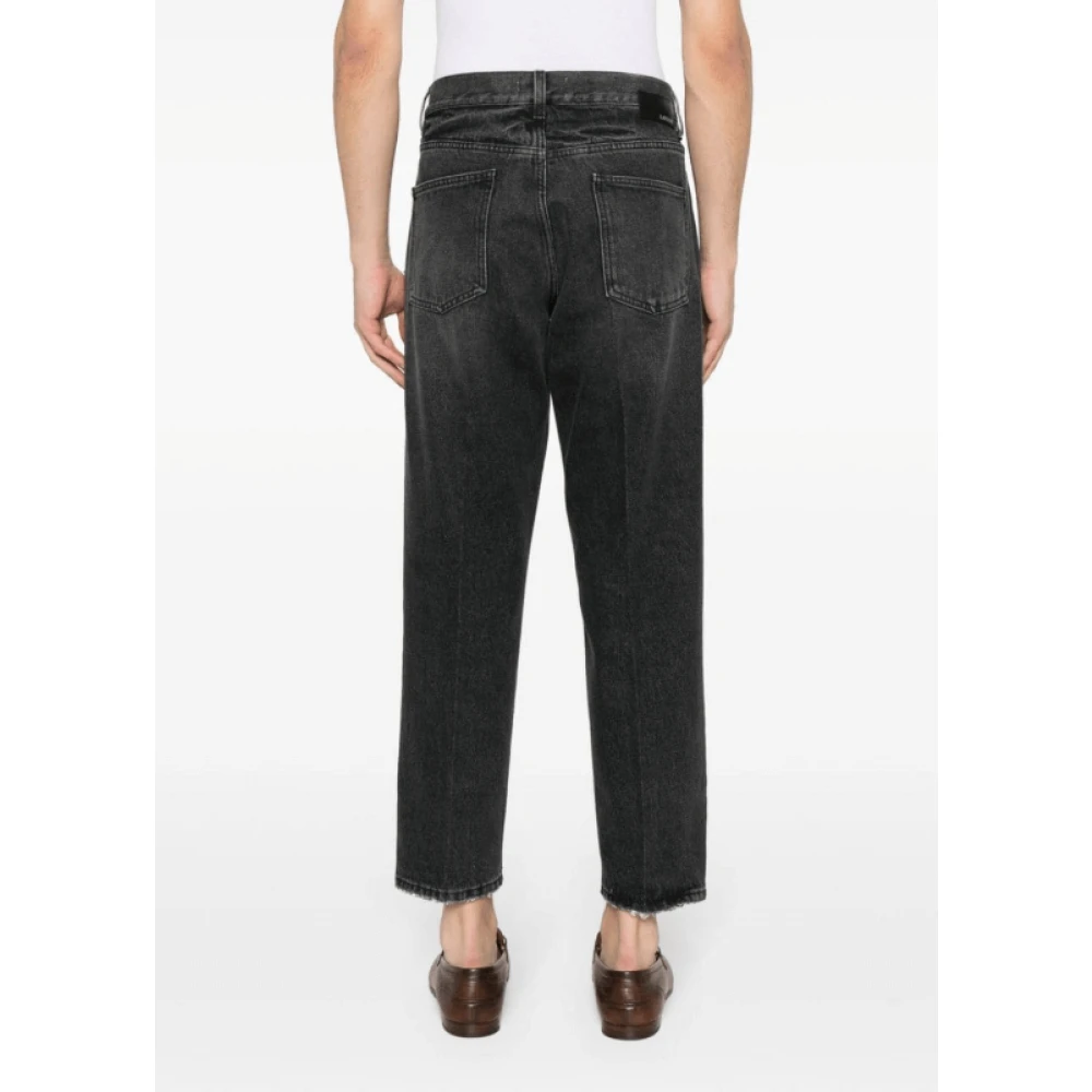 Lardini Zwarte Distressed Denim Jeans Black Dames