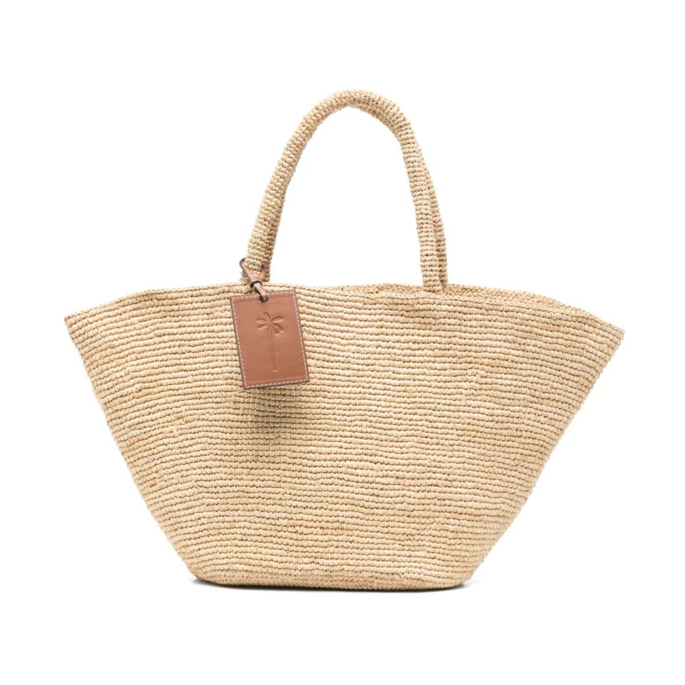 Manebí Zandkleurige Tote Tas met Ronde Handvatten Beige Dames