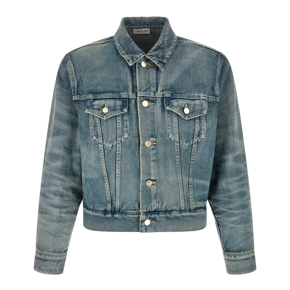 Fear Of God Blue Denim Jackets, Male, L, Japanese Selvedge Classic Trucker Jacket