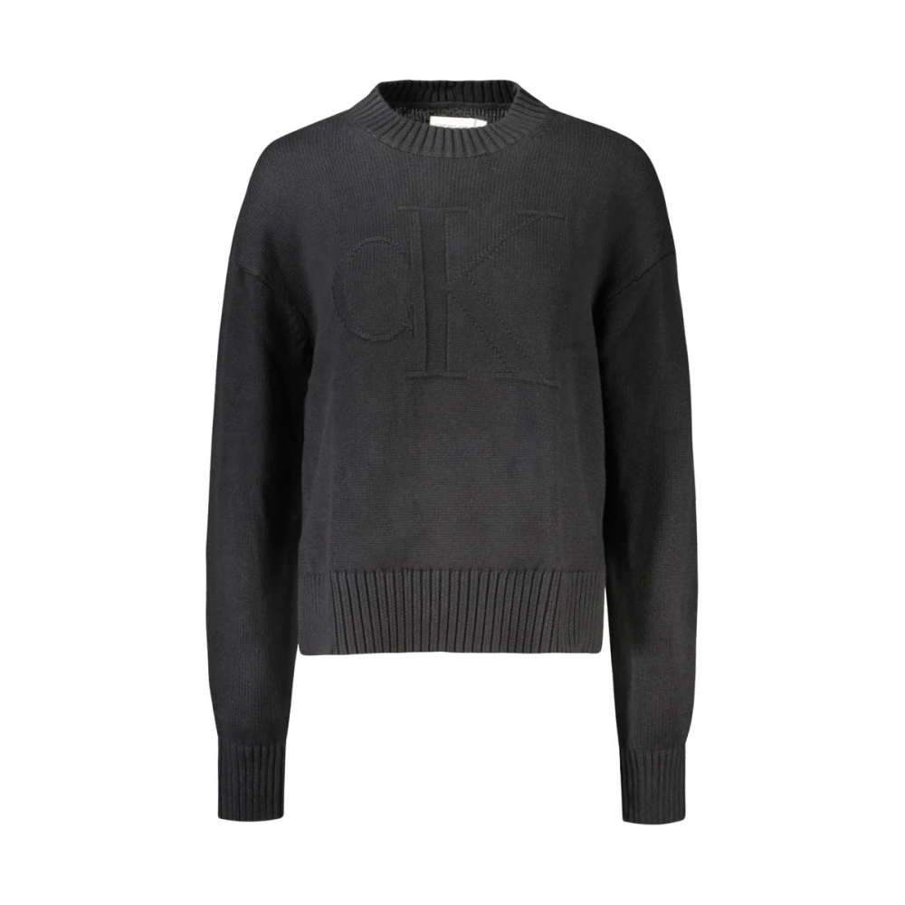 Calvin Klein Zwarte Katoenen Trui Black Dames