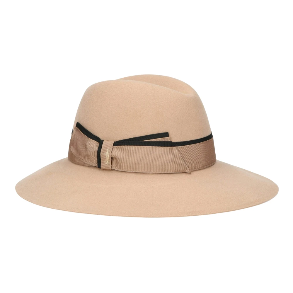Borsalino Fijne wollen vilthoed met contrasterend lint Brown Dames