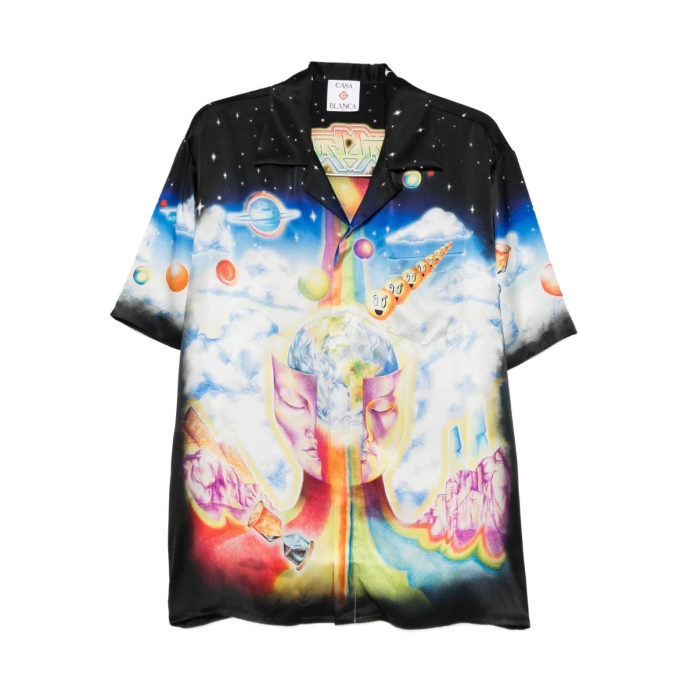 Casablanca Men's Multicolor Casa Way Short-Sleeve Shirt - Short Sleeve Shirts - L - Shirts