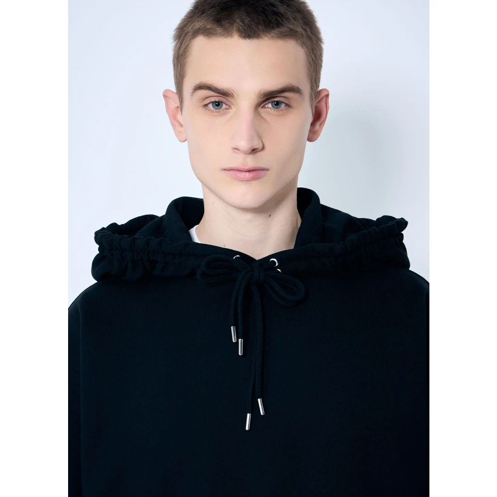 Dries Van Noten Katoenen Hoodie met Kangoeroezak Black Heren