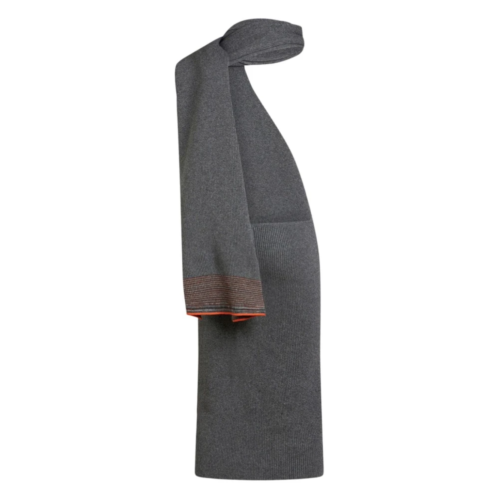 ETRO Gebreide Jurk met Gestreepte Afwerking Gray Dames