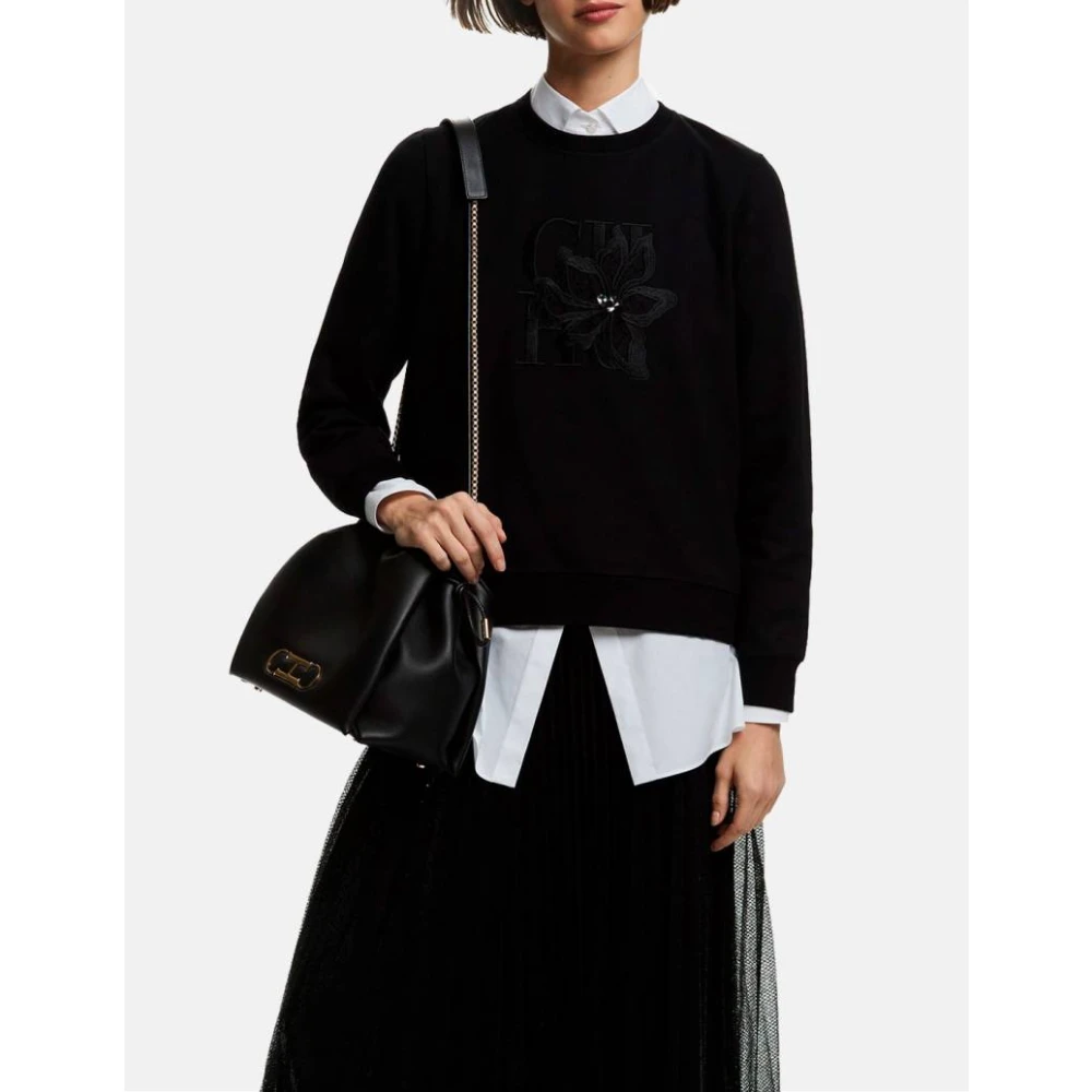 Carolina Herrera Jasmine Kant Sweater Black Dames