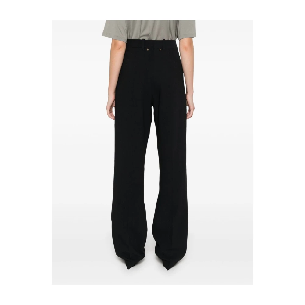 Golden Goose Relaxte Viscose Wollen Crêpe Broek Black Dames