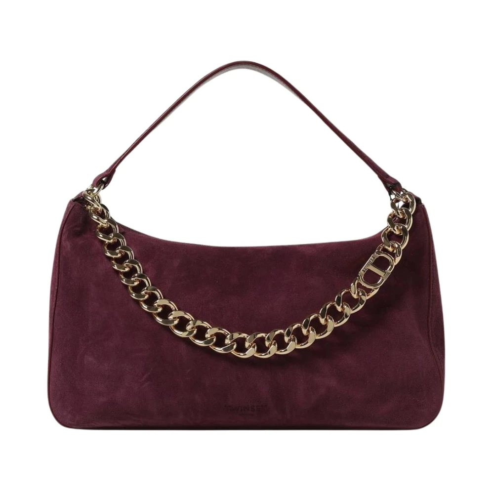 Twinset Women's Red Suede Shoulder Bag
