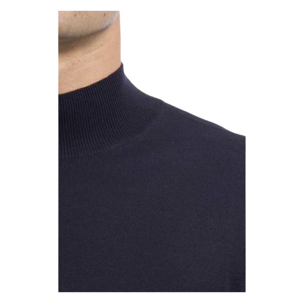 Daniele Fiesoli Blauwe Merinowollen Trui Regular Fit Blue Heren