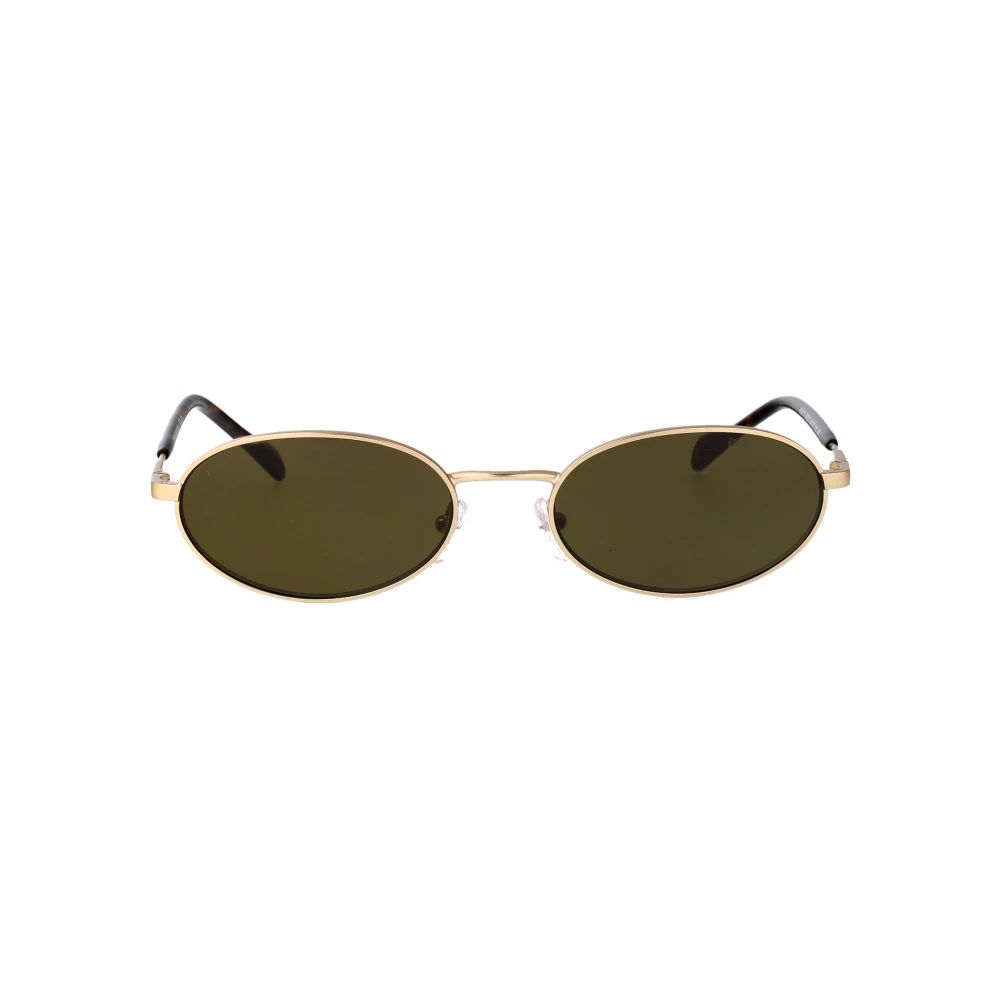 Emporio Armani Unisex Gold Oval Sunglasses - Image 5