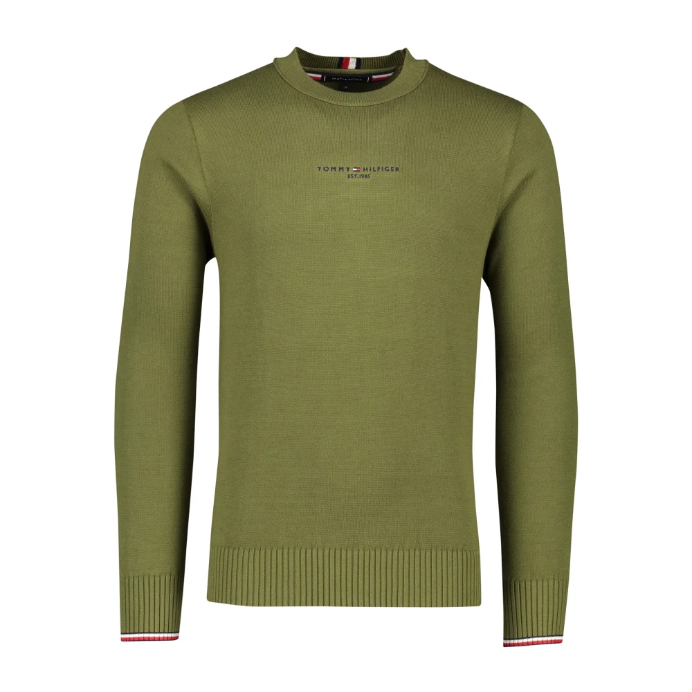 Tommy Hilfiger Groene Ronde Hals Trui Green Heren