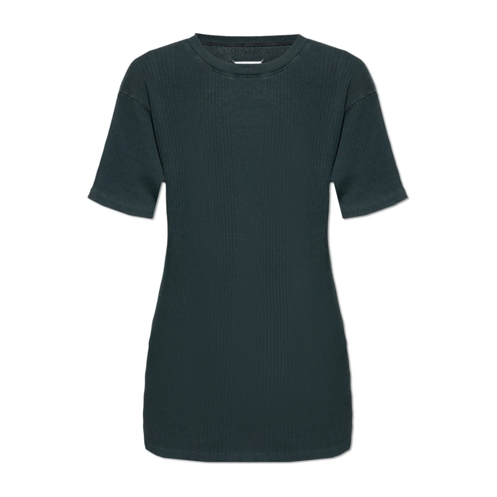 Maison Margiela Katoenen geribbeld t-shirt Gray Dames