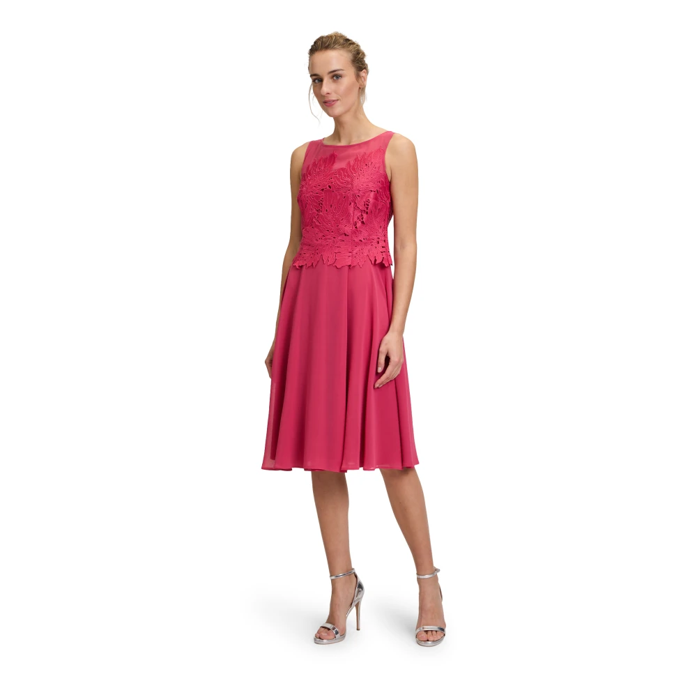 Vera Mont Geborduurde Chiffon Jurk Red Dames