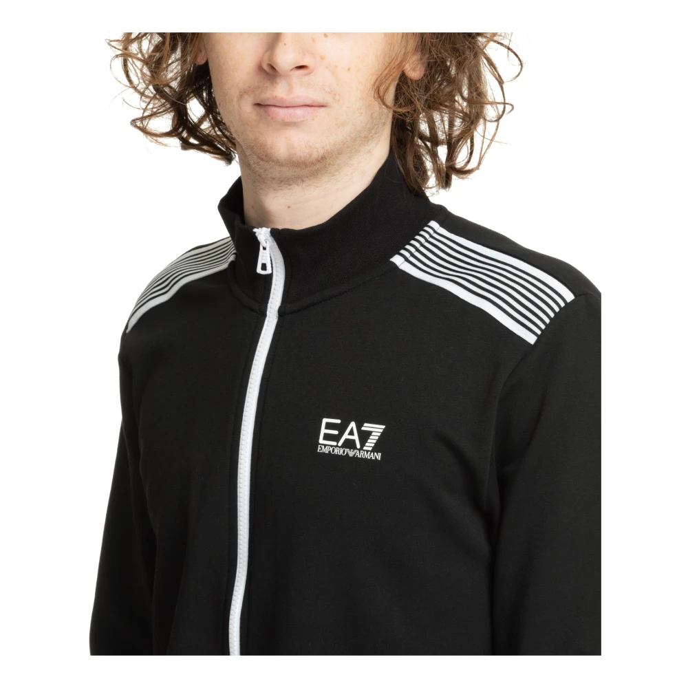 Emporio Armani EA7 Effen Tracksuit met Koord en Rits Black Heren