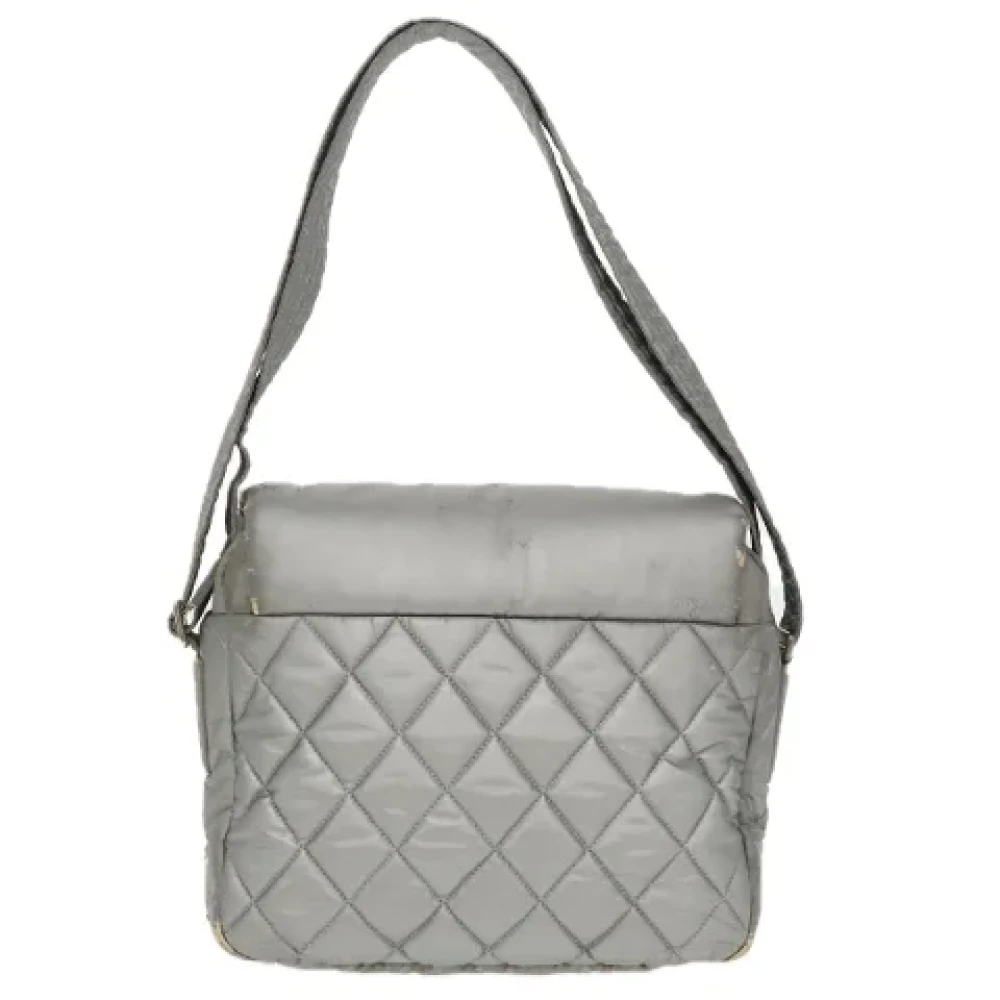 Chanel Vintage Pre-owned Canvas chanel-bags Gray Dames