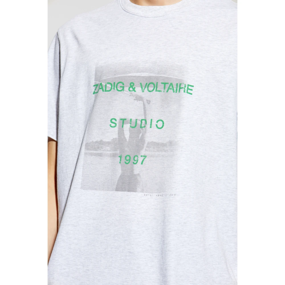 Zadig & Voltaire Bedrukt T-shirt Gray Heren