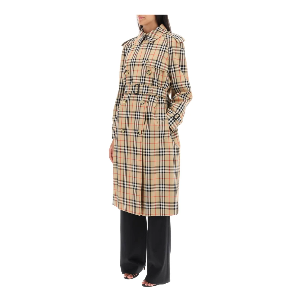 Burberry Geruite trenchcoat Beige Dames