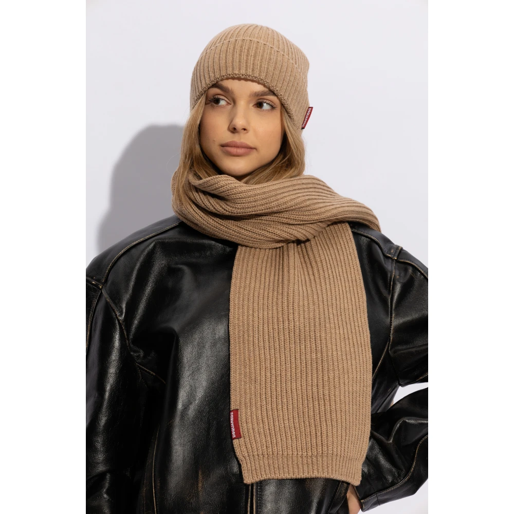 Dsquared2 Set: hoed met sjaal Beige Dames