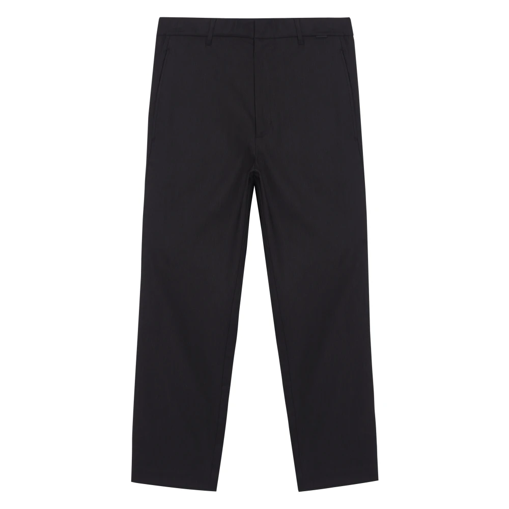 Black Calvin Klein Cotton-Linen Cropped Tapered Bukser Jeans