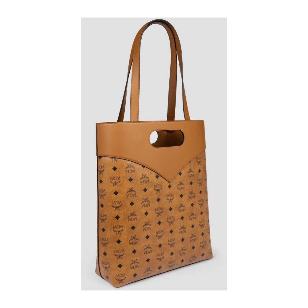 MCM Diamanten Tote Tas in Visetos Leder Mix Brown Unisex