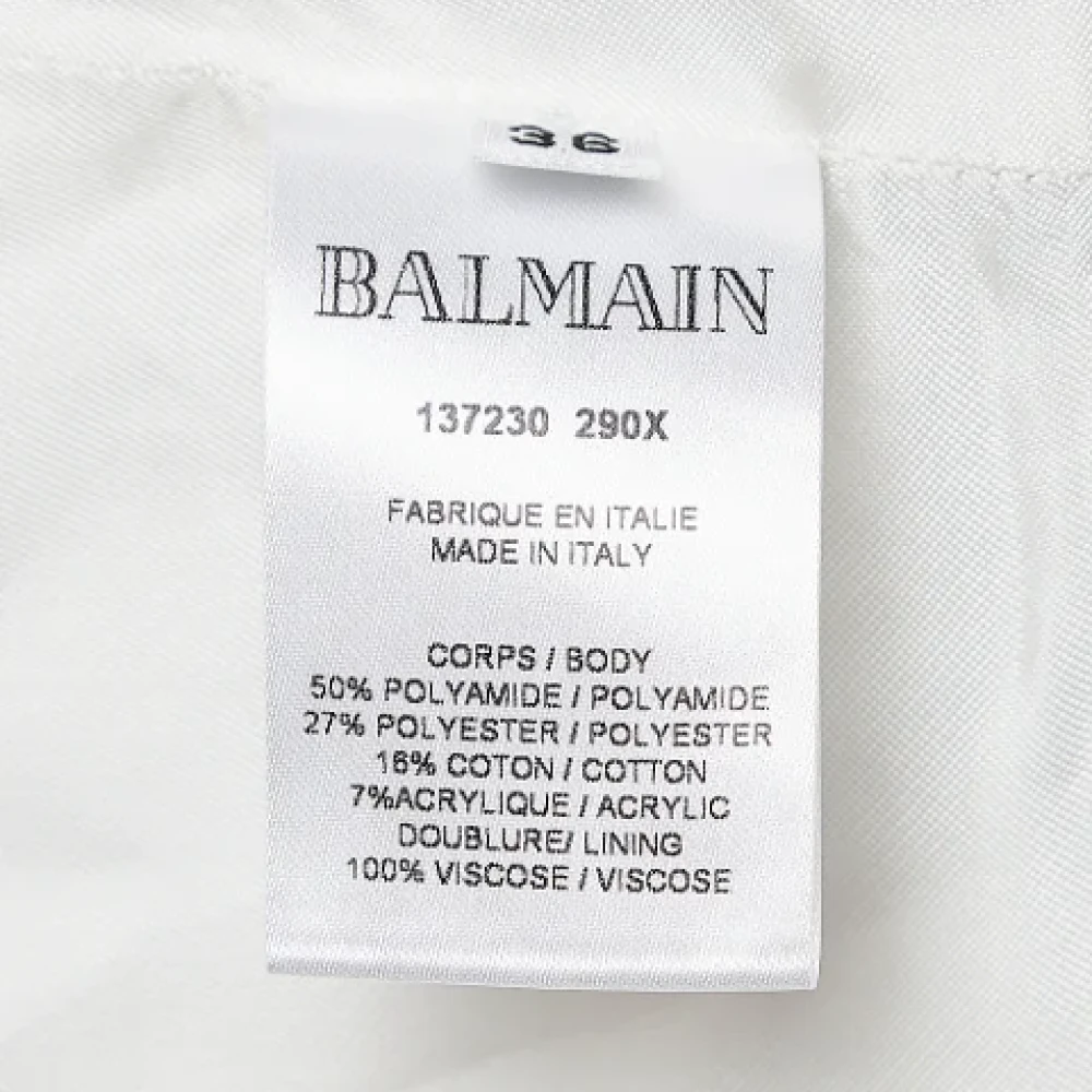 Balmain Pre-owned Fabric outerwear White Dames