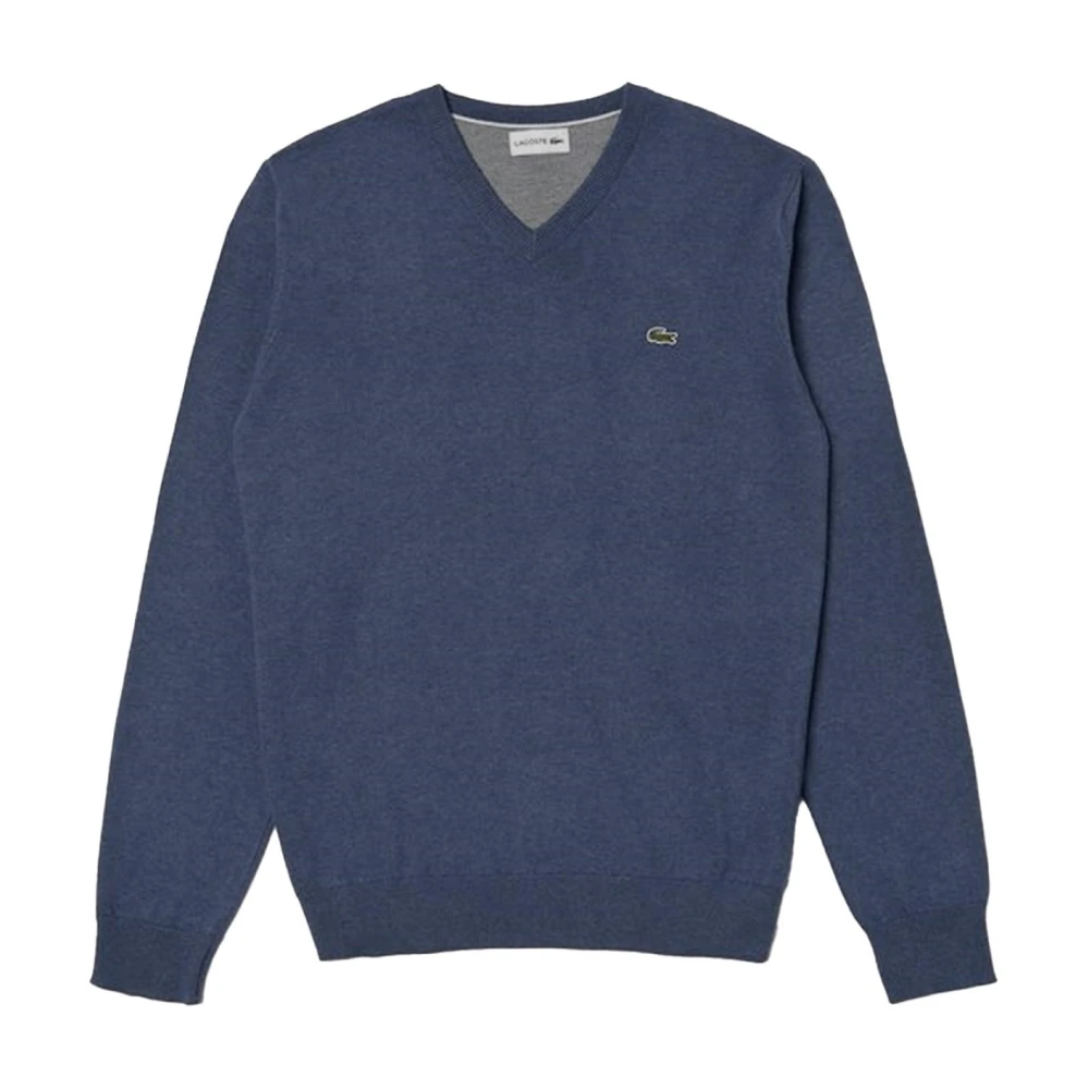 Lacoste Blauwe V-hals Pullover Sweater Blue Heren