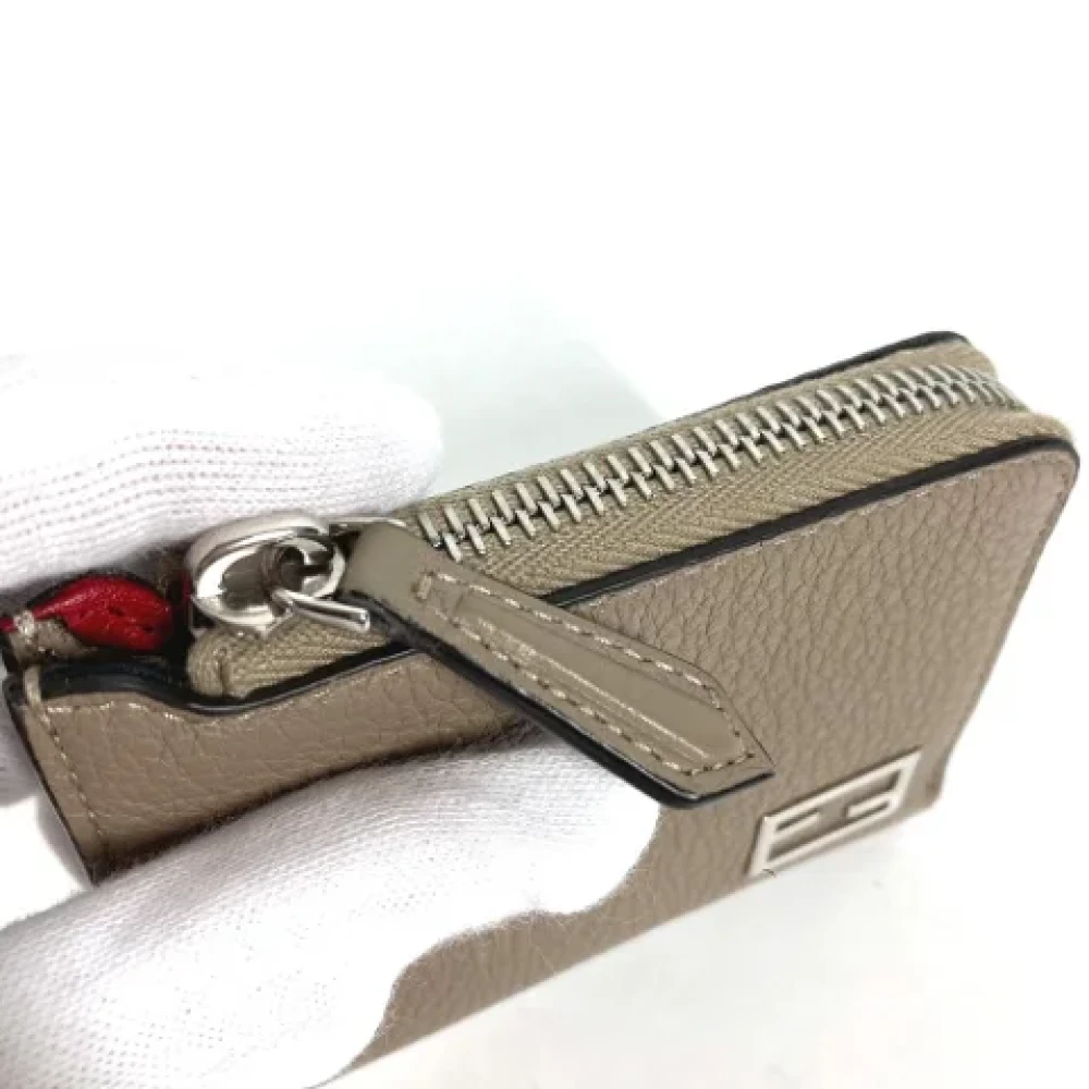Fendi Vintage Pre-owned Leather wallets Beige Heren