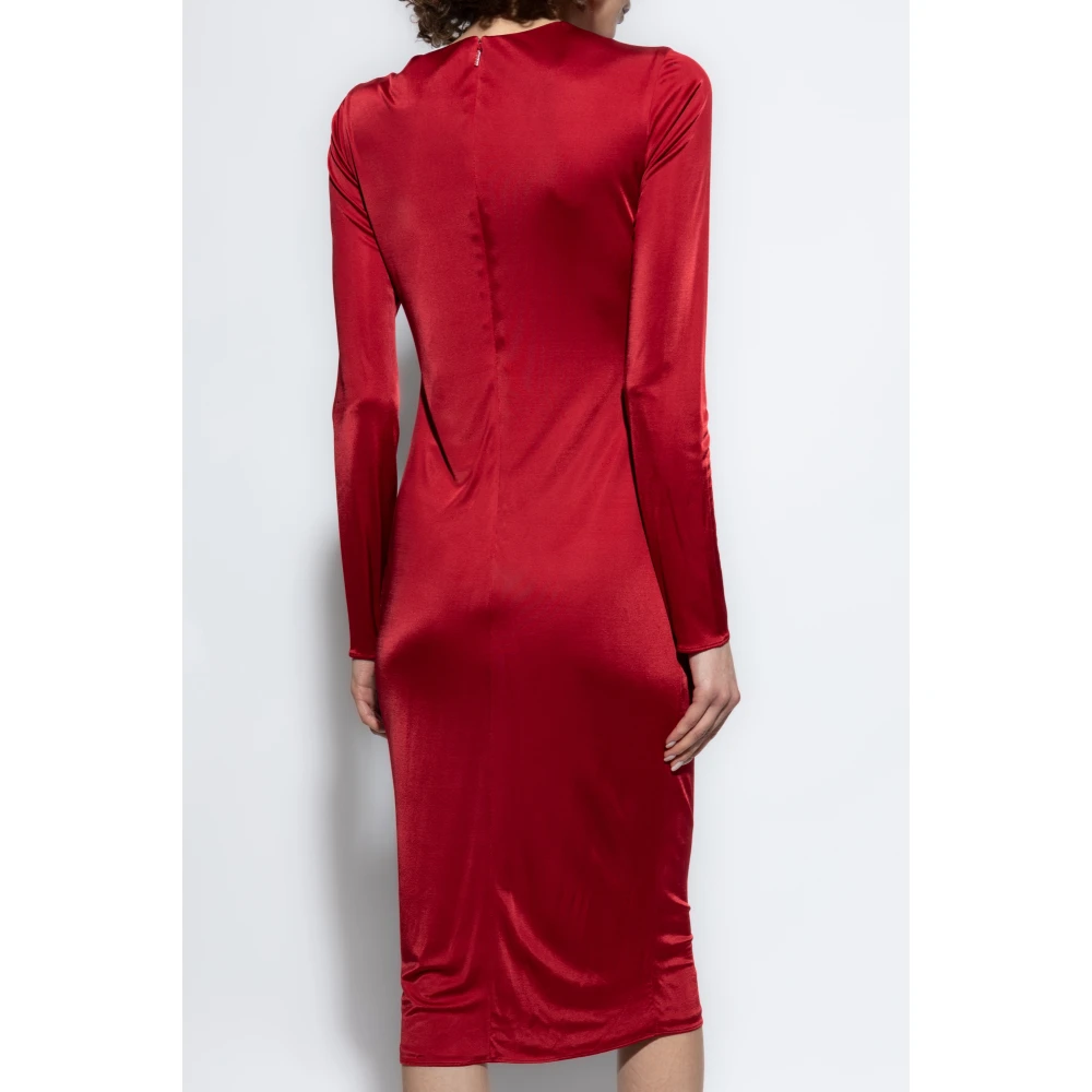 Versace Jurk met decoratieve draperie Red Dames
