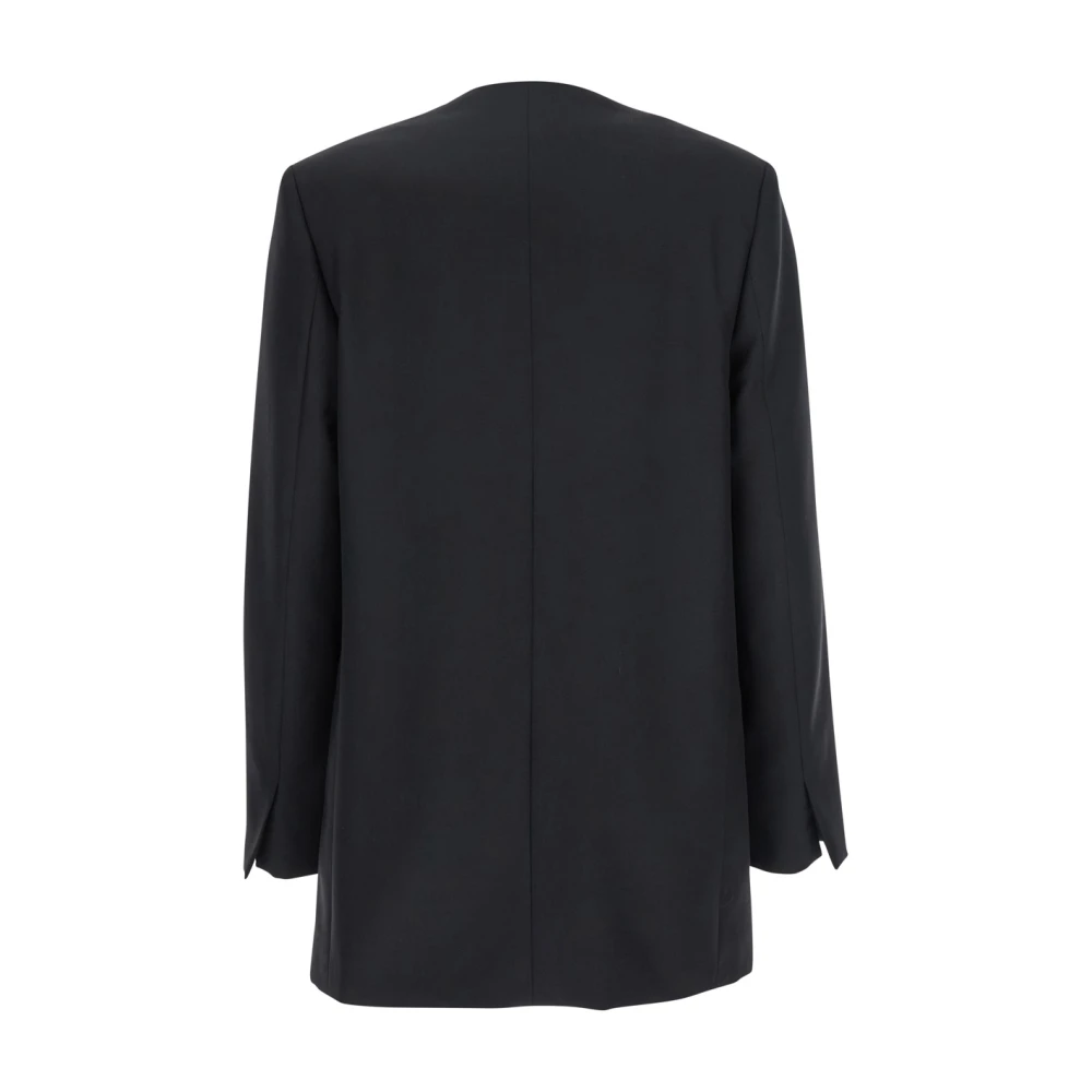 Philosophy di Lorenzo Serafini Zwarte double-breasted jas met borstzak Black Dames