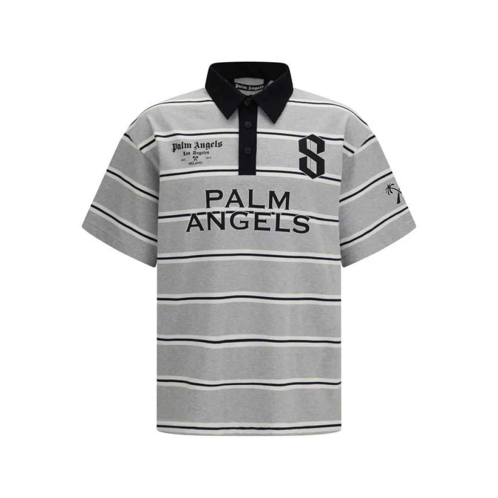 Palm Angels Uomo Grigio - Palm Sport Short-Sleeved Polo Shirt - Tops - M