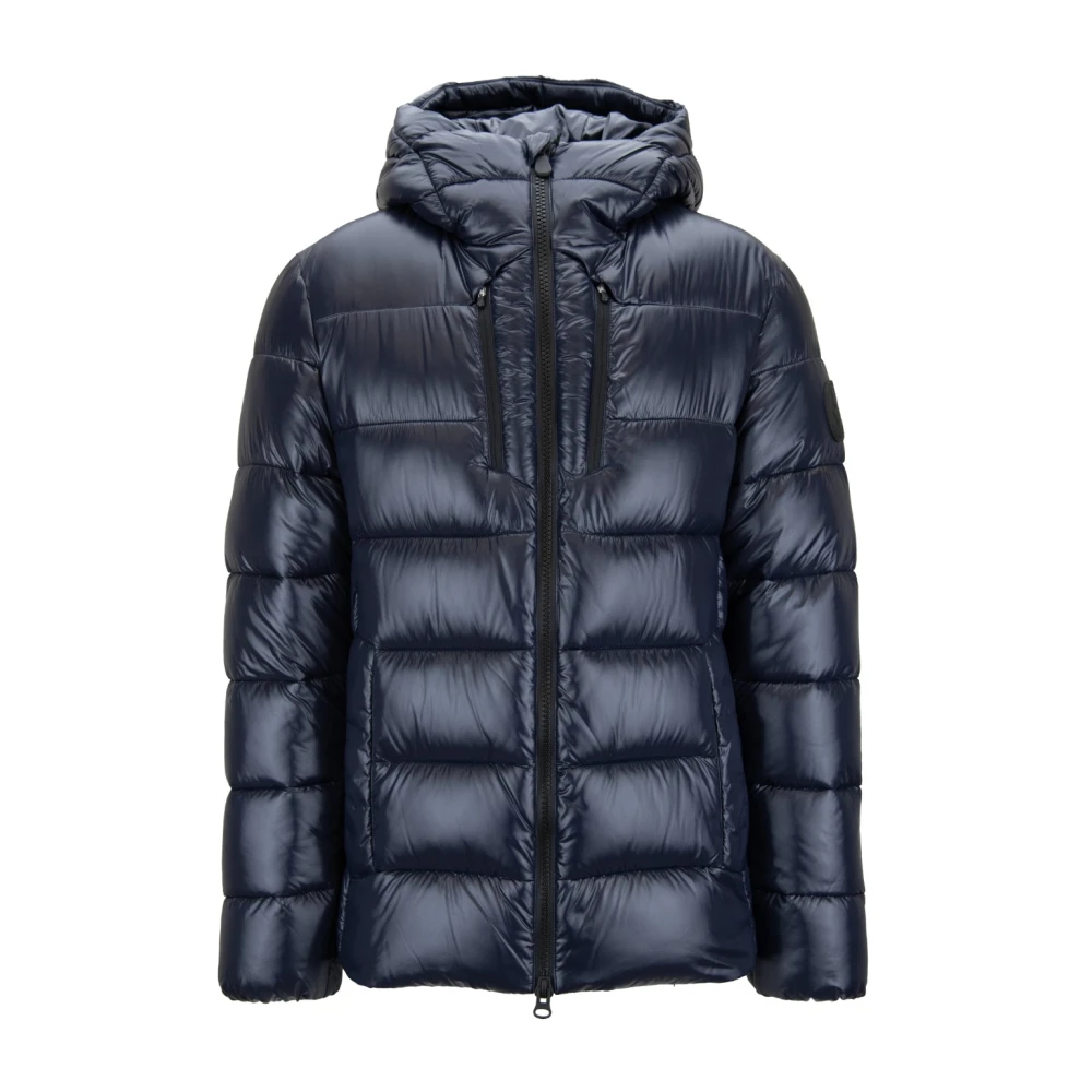 Save The Duck Men's Blue Down Jackets, 2XL, Zip Jacket With High Collar