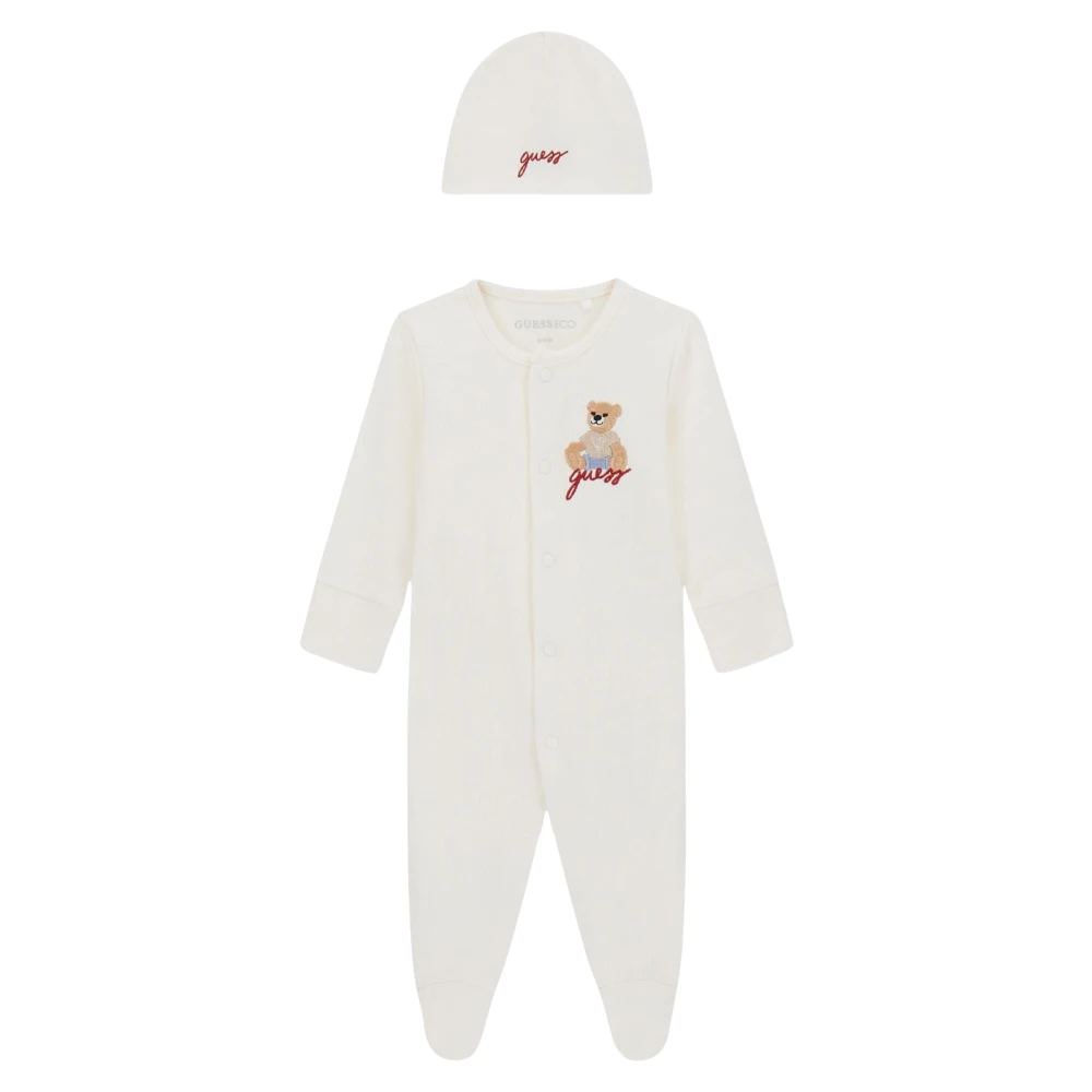 Guess , Kids Sets, Unisex, White, 3 M | 62 Cm, Baby Teddy Bear Babygrow Set In Ivory