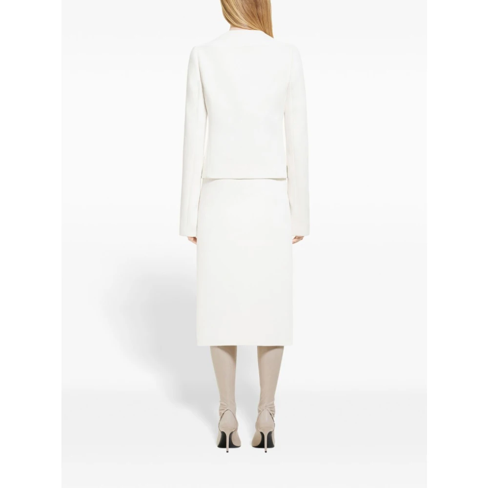 Courrèges Crepe Lange Midi Rok White Dames
