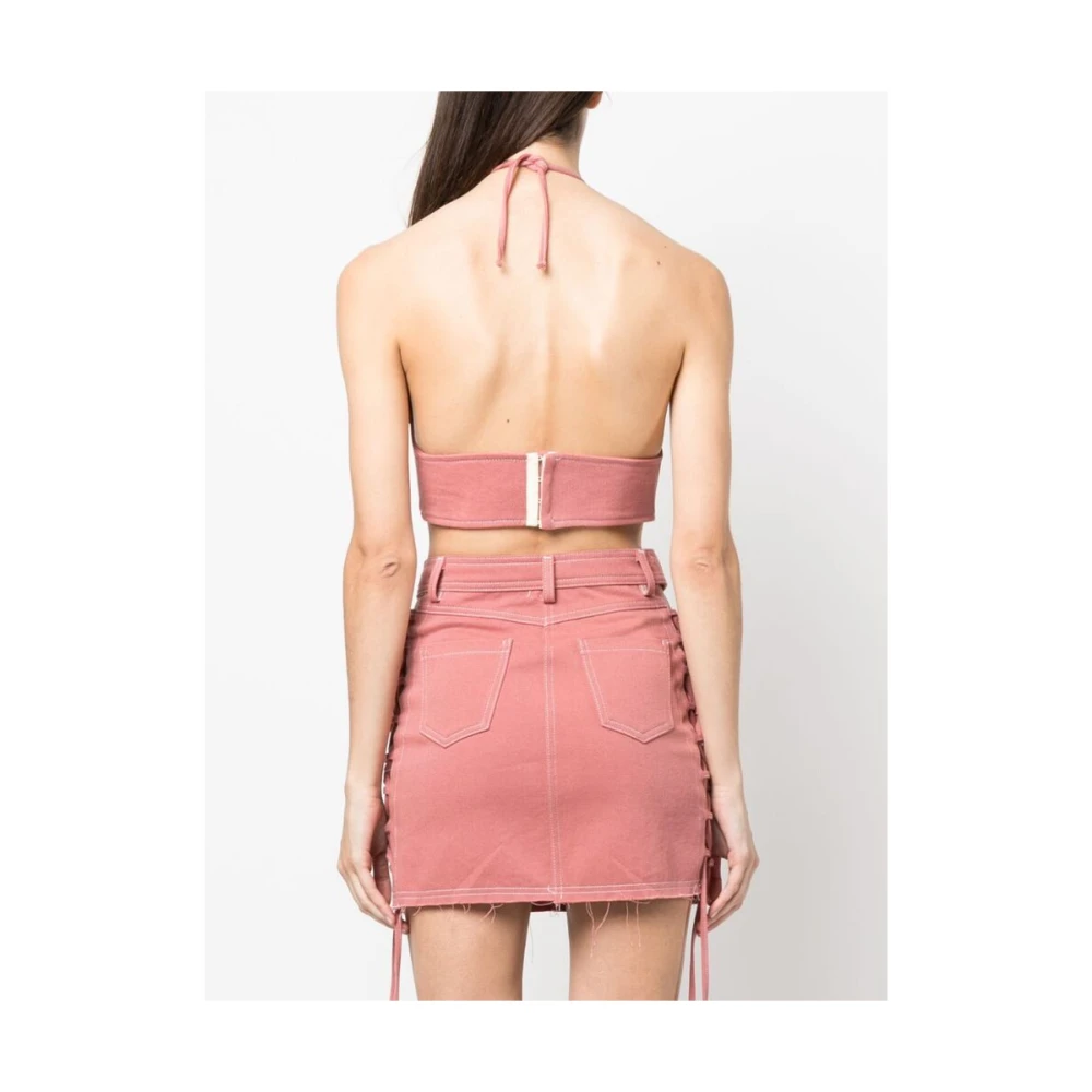 Julfer Roze Korsetstijl Katoenen Top Pink Dames