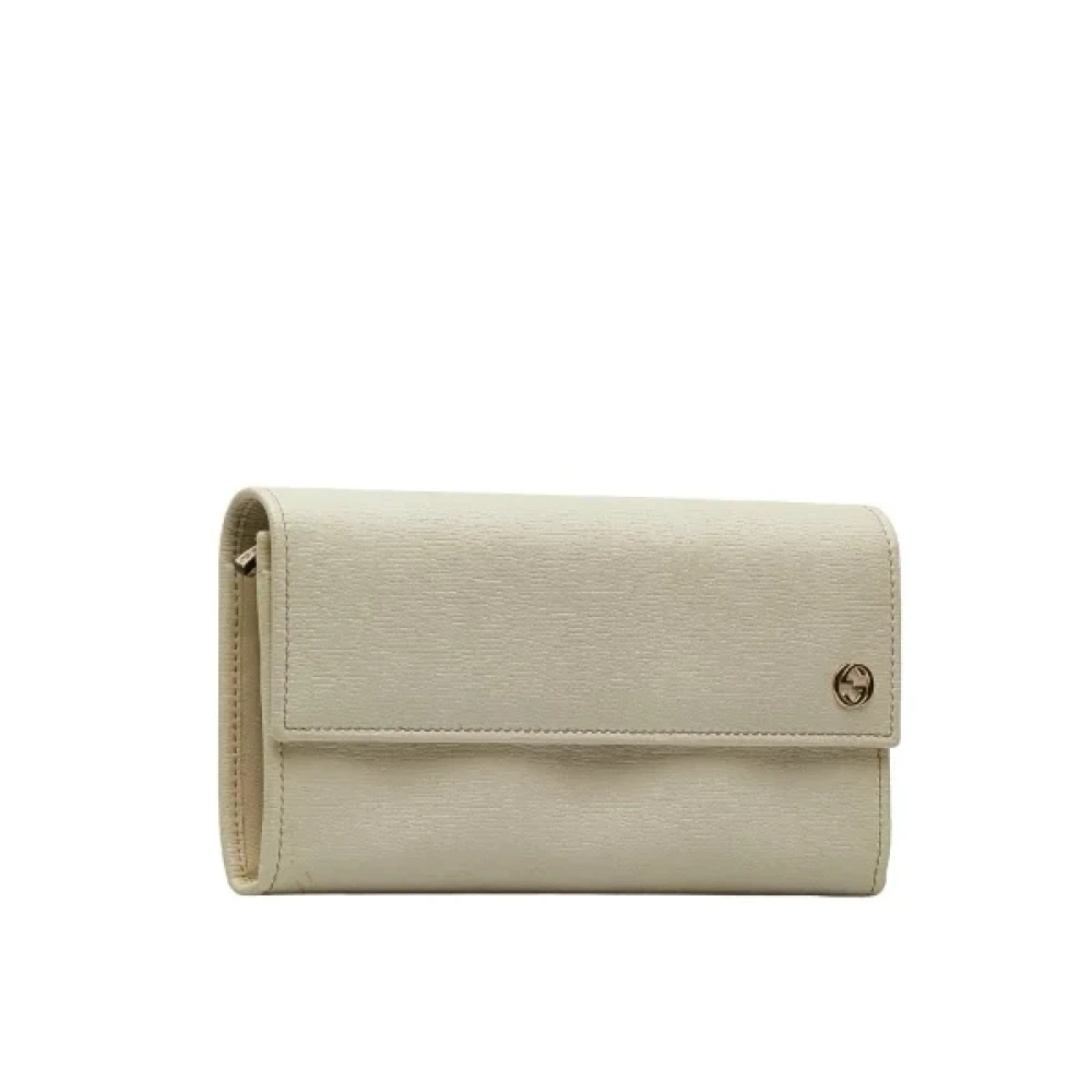 Gucci Vintage Pre-owned Leather wallets Beige Dames