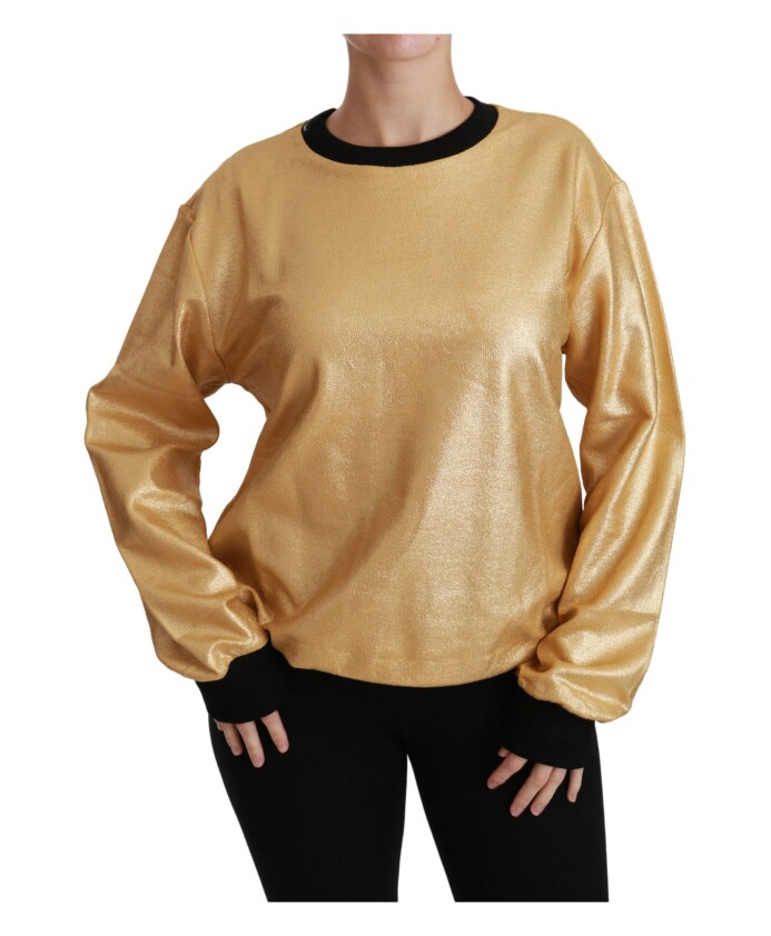 pull-en-coton-or-et-noir-a-col-rond